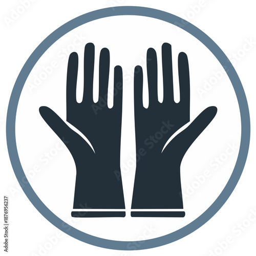 Protective Gloves Icon Safe Cleaning Sanitation Health Safety Protection Hygiene Germ Prevention Rubber Gloves Pair