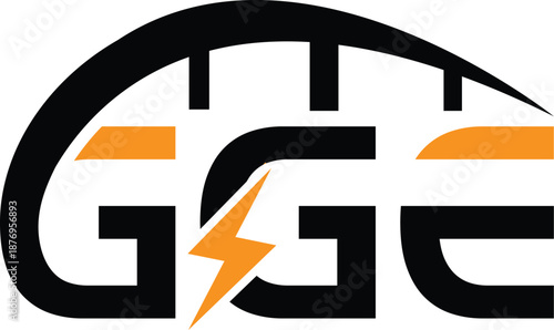 Letter GGE bridge with electrical logo