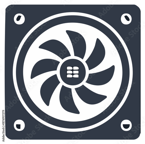Wallpaper Mural Simple vector icon of a computer case fan for PC hardware cooling and ventilation systems Torontodigital.ca