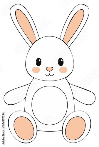 Wallpaper Mural Charming cartoon bunny illustration with a sweet expression and rosy cheeks Torontodigital.ca