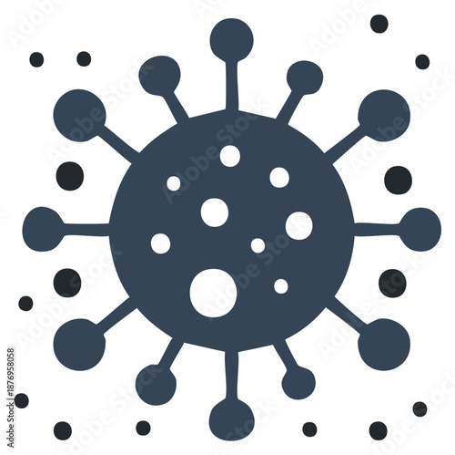 Stylized virus cell icon vector illustration for microbiology and pandemic concepts