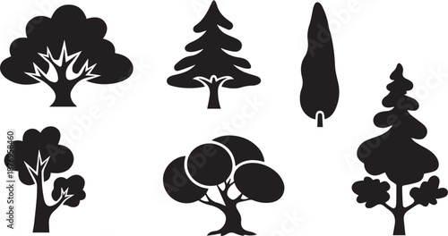 Nature Tree Silhouette Collection for Landscape and Environment Design