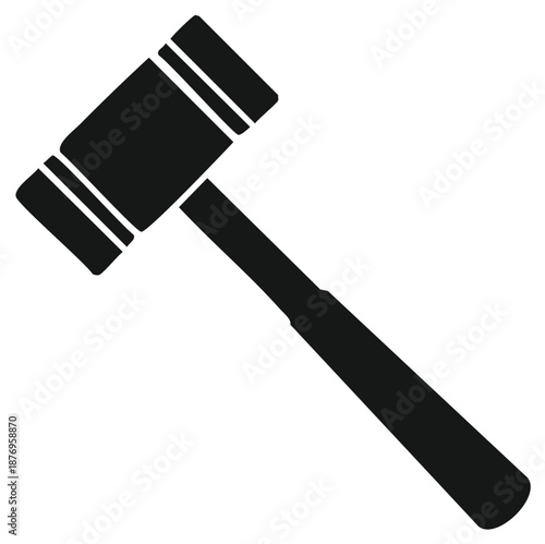 Classic black gavel icon symbolizing law justice authority and auction decisions