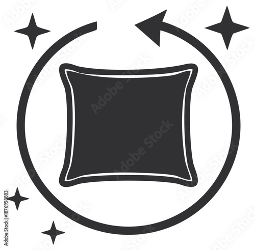 Pillow cleaning icon. Vector illustration of a clean pillow icon design concept.