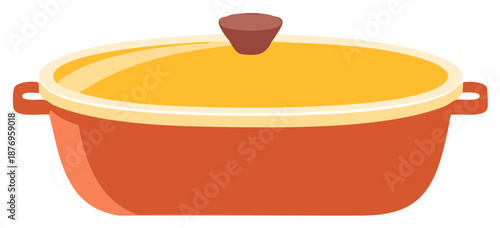 Cooking Pot with Lid Illustration Kitchenware Cookware