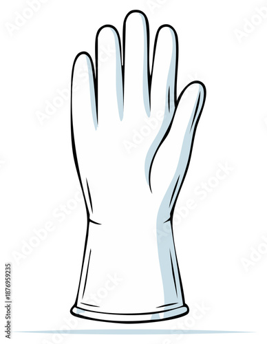 Clean white medical glove extended upward symbolizing protection hygiene and healthcare services