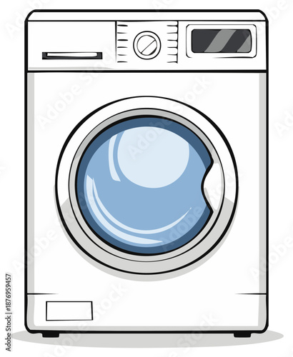 Washing machine vector illustration household appliance laundry equipment clean clothes