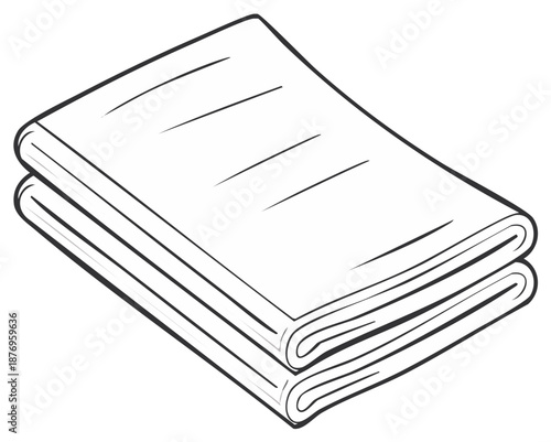 Simple outline drawing of two neatly folded cloths or towels stacked