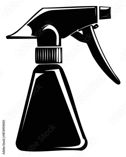 Black and White Spray Bottle with Trigger Sprayer for Cleaning and Gardening