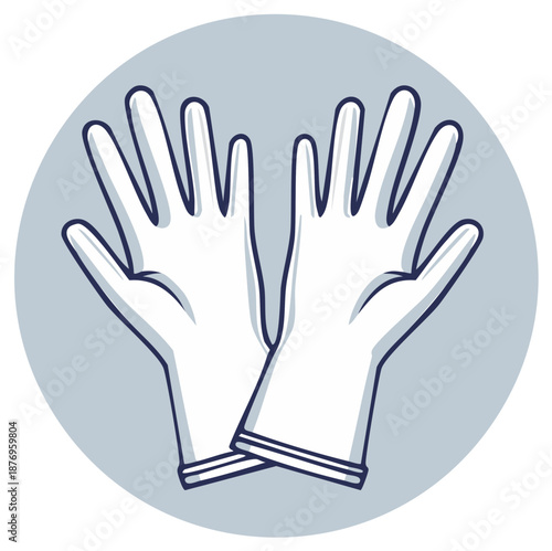 Protective disposable medical gloves vector icon for healthcare and sanitation