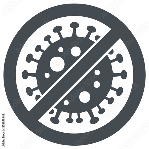 No Virus Entry Sign Graphic Symbolizing Infection Control and Pandemic Prevention