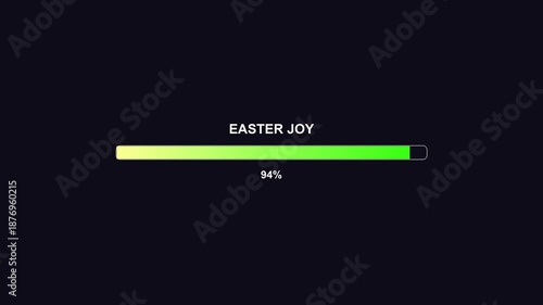 Wallpaper Mural Easter progressbar loading animation shows a green bar reaching 100 percent completion for an Easter joy celebration in spring Torontodigital.ca
