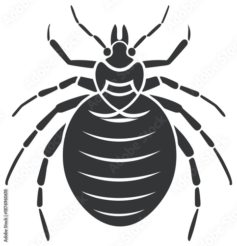 Simple Bed Bug Silhouette Vector Icon for Infestation and Extermination Services