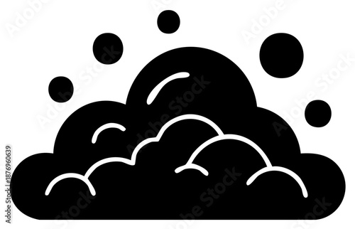 Simple Soap Foam Silhouette: Bubbles and Lather for Cleaning or Hygiene Concepts