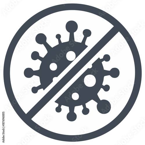 No Virus Sign Viral Protection Crossed Circle Pandemic Stop Symbol Prevention