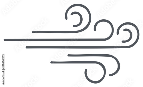 Stylized Wind Icon Illustration Weather Symbol Cold Air Flow Blowing Breeze Graphic