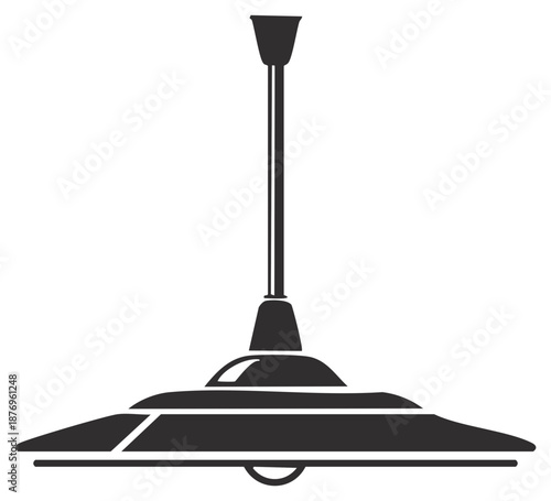 Industrial pendant lamp silhouette, classic barn style hanging light fixture