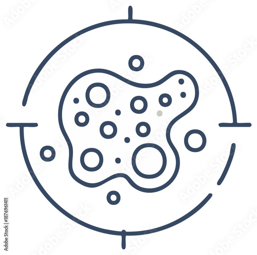 Scientific focus on a cellular organism or pathogen for medical research and targeted analysis