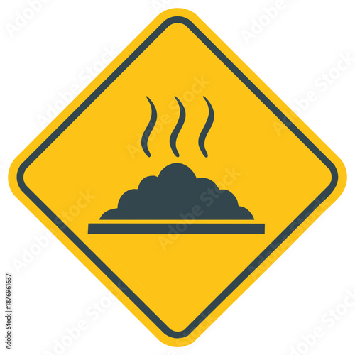 Hot material or strong odor hazard warning sign vector icon illustration