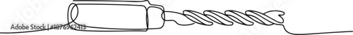 one line art Drill Bit tool vector illustration. line art, one continuous line, simple, hand drawn and sketch style. one line Art icon drawing vector