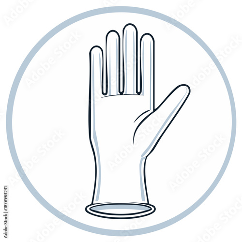 Cleanliness Protective Glove Symbol Illustration With Open Palm and Fingers Extended