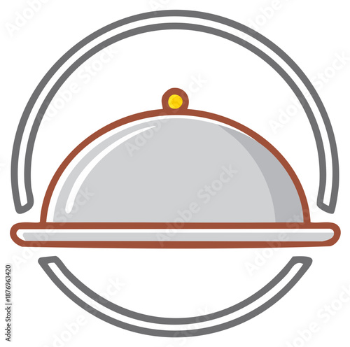 Elegant Food Cloche Logo Icon Minimalist Presentation Style Food Industry Branding