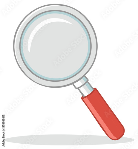 Cartoon magnifying glass illustration for search research and investigation concepts