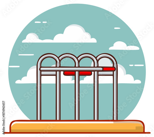 Modern flat design illustration of turnstiles or access gates with security control features