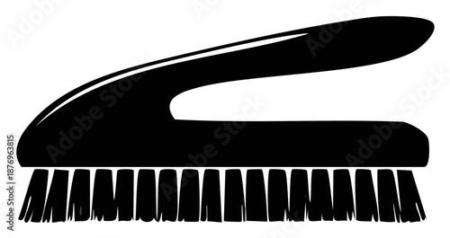 Black Scrubbing Brush Icon for Cleaning and Scrubbing Tasks Detailed Vector Design