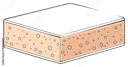 Isometric Dessert Slice Delicious Confection Sweet Treat Pastry Bakery Item
