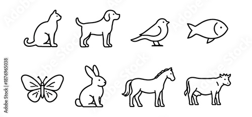 Animal Outline Icons Set