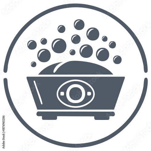 Bubble icon representing a wash basin full of foamy water