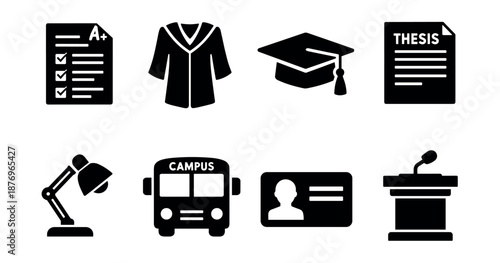 Academic Education Icons Set