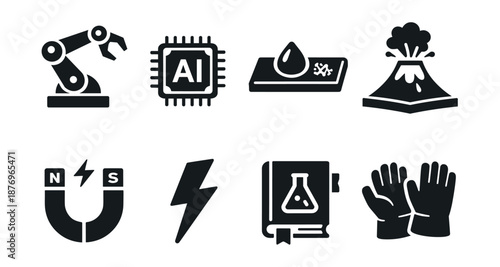 Science and Technology Minimalist Icons Set
