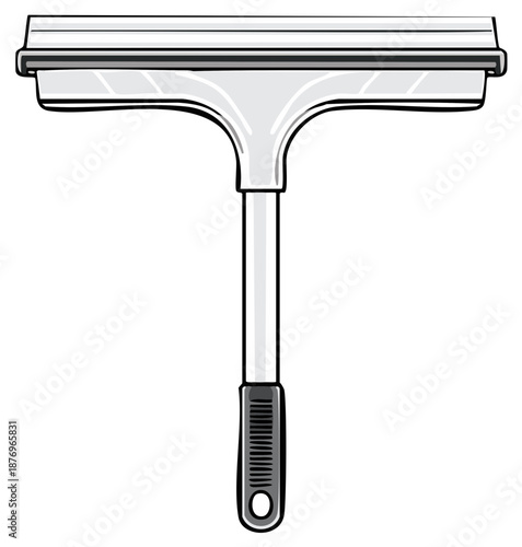 Utility squeegee with ergonomic handle and rubber wiper for effective window cleaning