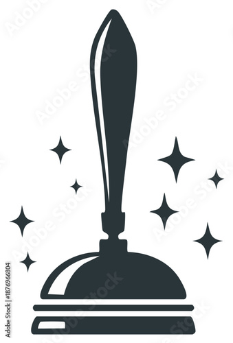 Sparkling Plunger Icon Representing Cleanliness and Plumbing Solutions