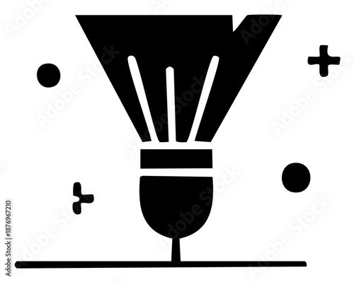 Funnel icon illustration representing filtration process, liquid processing and scientific laboratory experiments equipment in the graphic design