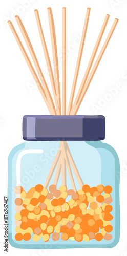 Modern Fragrance Sticks Diffuser Design Air Freshener in Glass Container With Aroma Beads