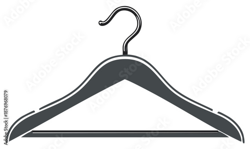 Clothes hanger isolated on white Simple coat hanger Clothes storage tool Minimalist design Clothing item