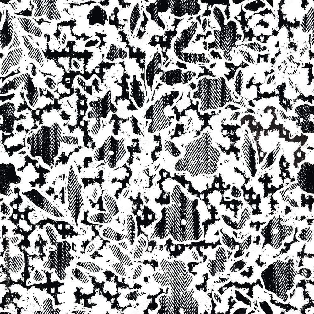Fototapeta premium Tropical seamless pattern with dotted palm leaves silhouettes in retro colors. Jungle stipple vector art. Luxury halftone art. Exotic background for summer design, swimwear, t-shirt, fabric, wallpaper