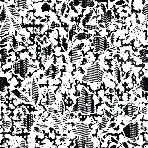 Tropical seamless pattern with dotted palm leaves silhouettes in retro colors. Jungle stipple vector art. Luxury halftone art. Exotic background for summer design, swimwear, t-shirt, fabric, wallpaper