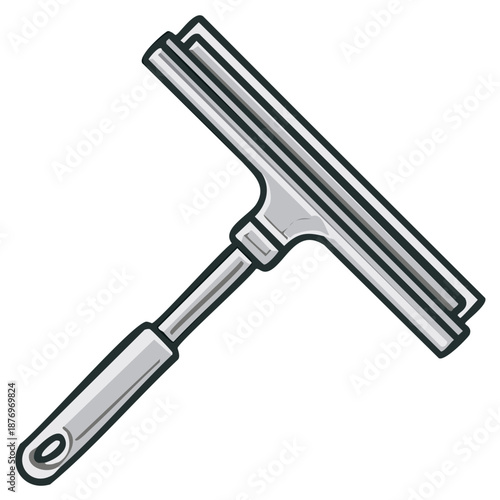 Squeegee Tool Illustration, Window Cleaning Equipment, Squeegee for Glass Surfaces