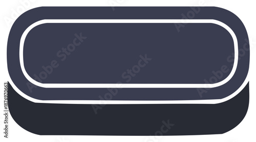 Stylized Dark Blue Pill Container Isolated on White, Medicine Storage, Capsule Box