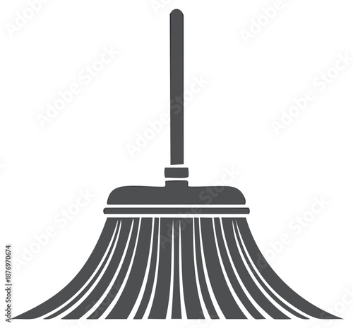 Broom solid glyph icon. Housekeeping and cleaning tool symbol for sweeping floors and tidying up.
