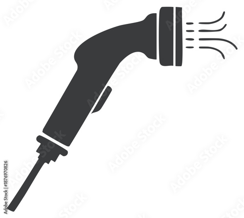 Handheld Bidet Sprayer Icon with Water Spraying