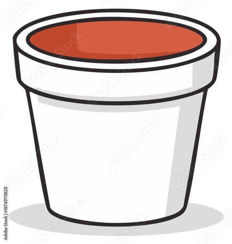 Charming White Flowerpot with Terracotta Colored Soil for Indoor Gardening and Decorating Spaces