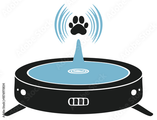 Automatic pet water dispenser with paw print and wireless signal for modern pet care