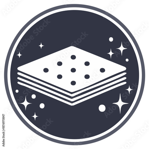 Baklava Dessert Icon, Middle Eastern Pastry, Layers, Nuts, Sweet Treat, Circular Frame