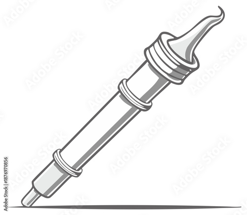 Illustration of a dropper or pipette in black and white vector style