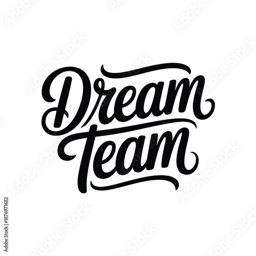 dream team logo with black text on white background